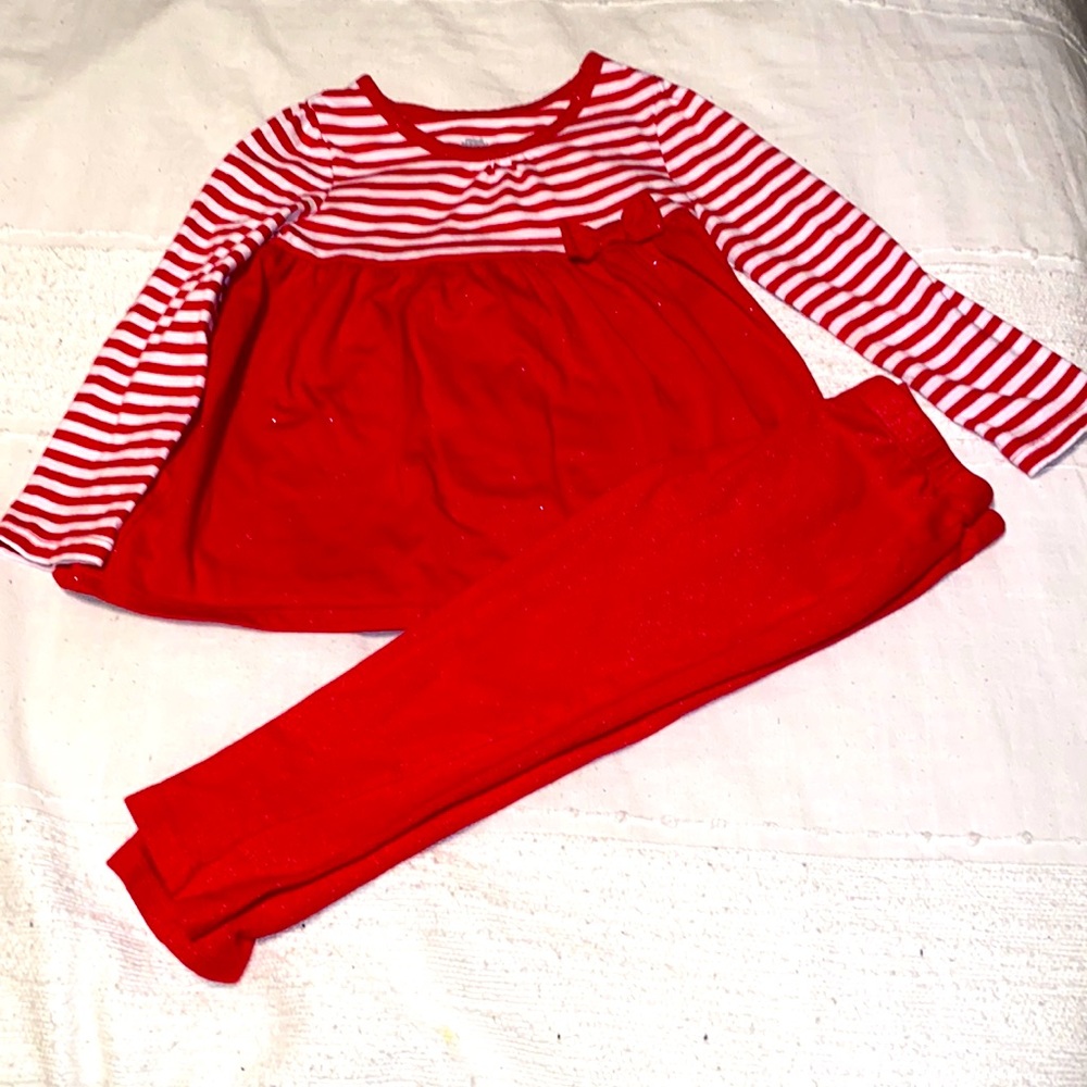EUC Mix & Match tunic and pant set featuring soft glitter cotton-poly blend 3T🥰